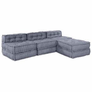 vidaXL Modulare Sofagarnitur Stoff Grau 210 x 140 x 56 cm