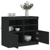 vidaXL Sideboard mit LED-Leuchten Schwarz 81x37x67 cm