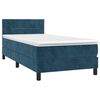 vidaXL Boxspringbett mit Matratze & LED Dunkelblau 80x200 cm Samt