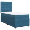 vidaXL Boxspringbett mit Matratze Blau 90x200 cm Samt