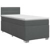 vidaXL Boxspringbett mit Matratze Dunkelgrau 80 x 200 cm Stoff