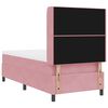 vidaXL Boxspringbett mit Matratze mit LED Rosa 90 x 190 cm Samt