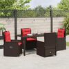 vidaXL Garten Essgruppe 5 pcs Braun Poly Rattan