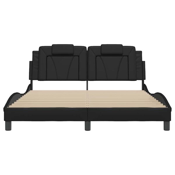 vidaXL Bettgestell "Viana" ohne Matratze Schwarz 160x200 cm Kunstleder