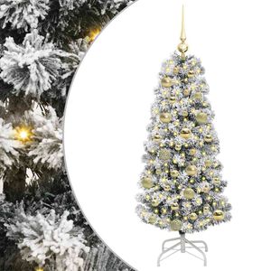 vidaXL K&uuml;nstlicher klappbarer Weihnachtsbaum Gr&uuml;n und Wei&szlig; 120 cm