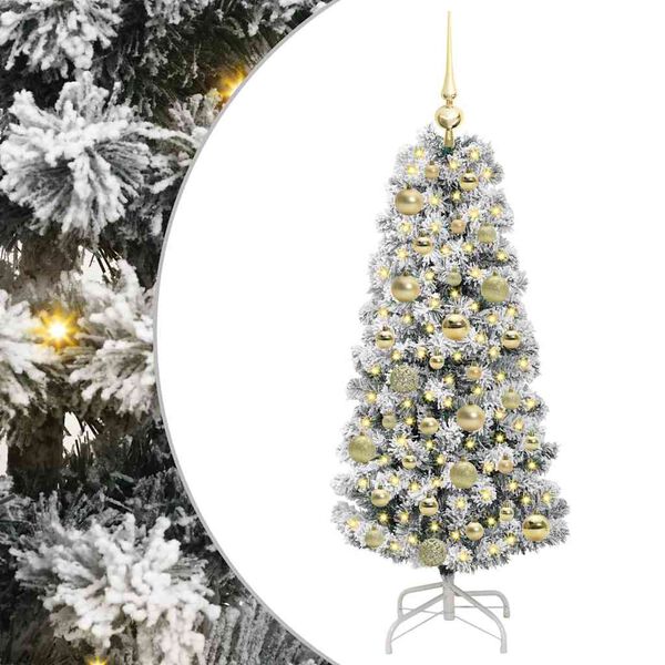vidaXL K&uuml;nstlicher klappbarer Weihnachtsbaum Gr&uuml;n und Wei&szlig; 120 cm