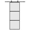 vidaXL Schiebet&uuml;r mit Beschlag Schwarz 76x205 cm Hartglas