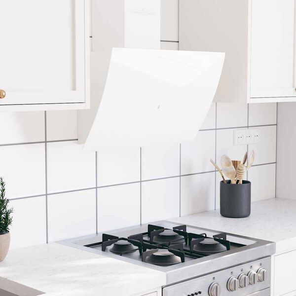 vidaXL Dunstabzugshaube 60 cm Stahl und Hartglas Wei&szlig;