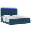 vidaXL Ottoman-Bett mit Matratzen & LEDs Dunkelblau 160x200 cm Samt