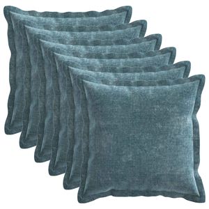 vidaXL Kissenbezug 6 pcs HOUTEN Blau 45 x 45 cm Chenille-Stoff