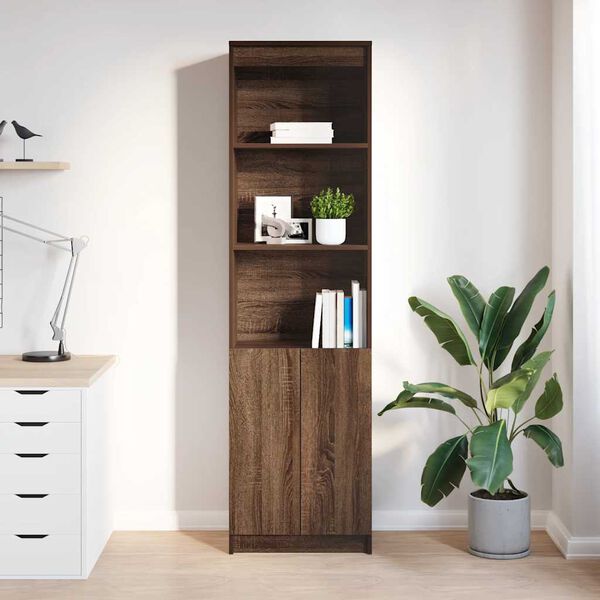 vidaXL Highboard Braun Eichen-Optik 50x35x180 cm Holzwerkstoff