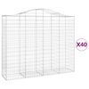 vidaXL Gabionen mit Hochbogen 40Stk. 200x50x160/180cm Verzinktes Eisen