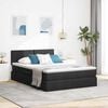 vidaXL Bett mit Stauraum und LED mit LED Schwarz 140 x 200 cm Stoff