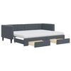 vidaXL Tagesbett Ausziehbar mit Schubladen Dunkelgrau 80x200 cm Samt