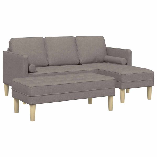 vidaXL Sofa Set 2 pcs Taupe 173 x 131 x 67 cm Stoff