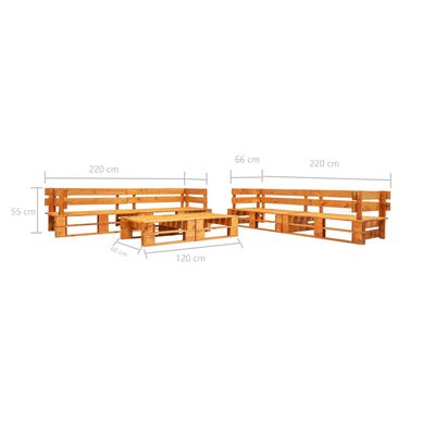 vidaXL 6-tlg. Garten-Lounge-Set aus Paletten Holz Honigbraun