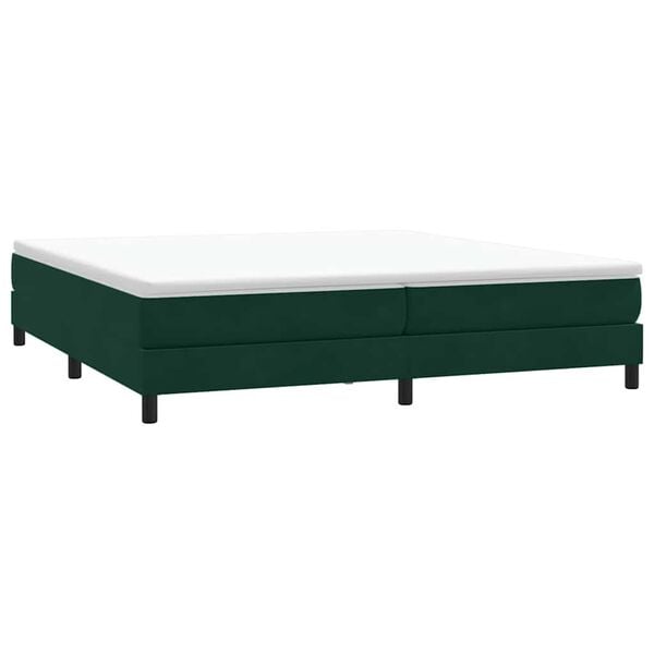 vidaXL Boxspringbett ohne Matratze Dunkelgr&uuml;n 200x210 cm Samt
