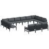 vidaXL Gartensofa-set mit Kissen 13 pcs Schwarz Stahl