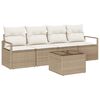vidaXL Sofa Set 5 stk. 4-Sitzanzahl Beige und Creme Poly-Rattan