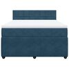 vidaXL Boxspringbett mit Matratze Blau 140x190 cm Samt