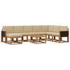 vidaXL Outdoor-Sofagarnitur 9 pcs Natur und Beige Massivholz Akazie
