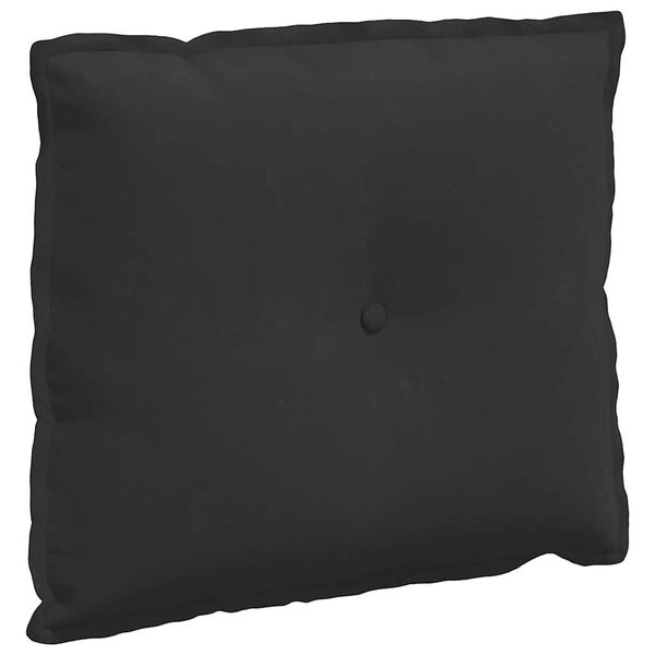 vidaXL R&uuml;ckenkissen Schwarz 60 x 50 cm Mikrofaserstoff