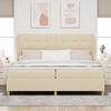 vidaXL Boxspringbett mit Matratze Dunkelgrau 90x190 cm Creme Stoff