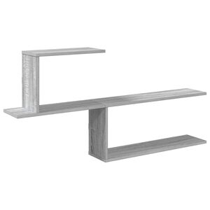 vidaXL Wandregal Sonoma-Grau 122 x 18 x 60 cm Holzwerkstoff