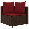 vidaXL 4-tlg. Garten-Sofagarnitur mit Kissen Braun Poly Rattan