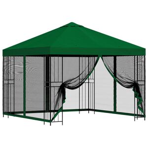 vidaXL Garten Pavillon mit Seitenw&auml;nden 3 x 3 m Gr&uuml;n