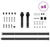 vidaXL Schiebet&uuml;rbeschlag-Set 427 cm Stahl Schwarz