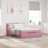 vidaXL Ottoman-Bett mit Matratze & LEDs Rosa 140x200 cm Samt