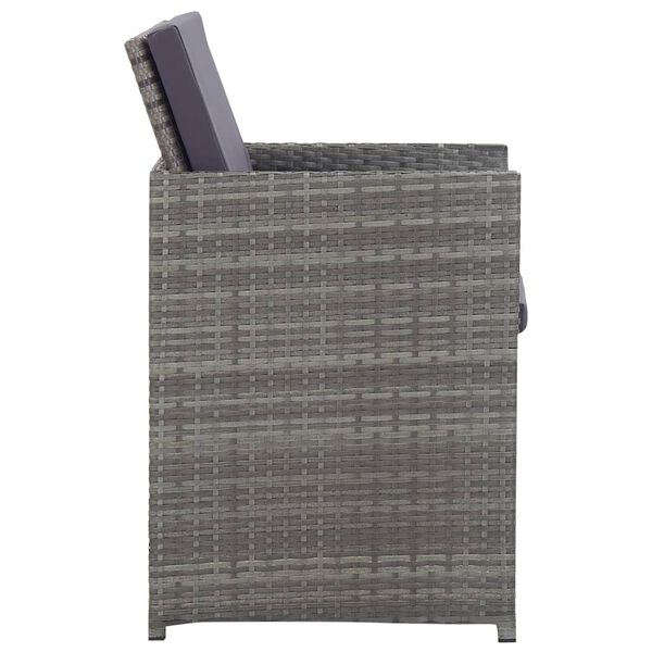 vidaXL 13-tlg. Garten-Essgruppe Poly Rattan und Akazienholz Anthrazit