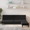 vidaXL Schlafsofa 2-Sitzer mit Fu&szlig;hocker Schwarz Samt