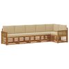 vidaXL Ecksofa Set 5 pcs Natur Massives Akazienholz und Polyester
