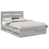 vidaXL Bettrahmen Sonoma-Grau 150 x 200 cm Ingenieurs Holz