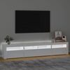 vidaXL TV-Schrank mit LED-Leuchten Hochglanz-Wei&szlig; 210x35x40 cm