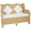 vidaXL 2-Sitzer-Sofa Nat&uuml;rliches Rattan und Leinen