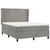 vidaXL Boxspringbett mit Matratze Hellgrau 140x200 cm Samt