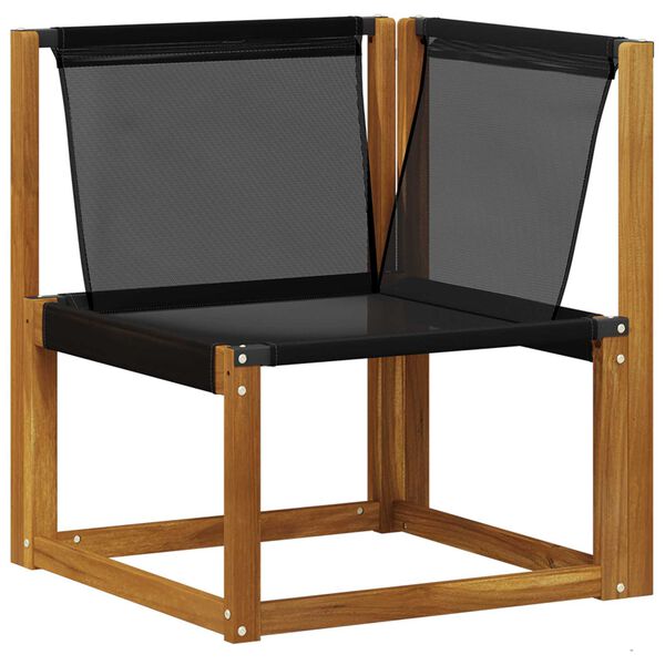 vidaXL Outdoor Ecksofa Massivholz Akazie und Textilene-Stoff Natur