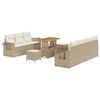 vidaXL Garten-Sofa-Set mit Kissen mit Speicher 10 pcs Beige und Creme