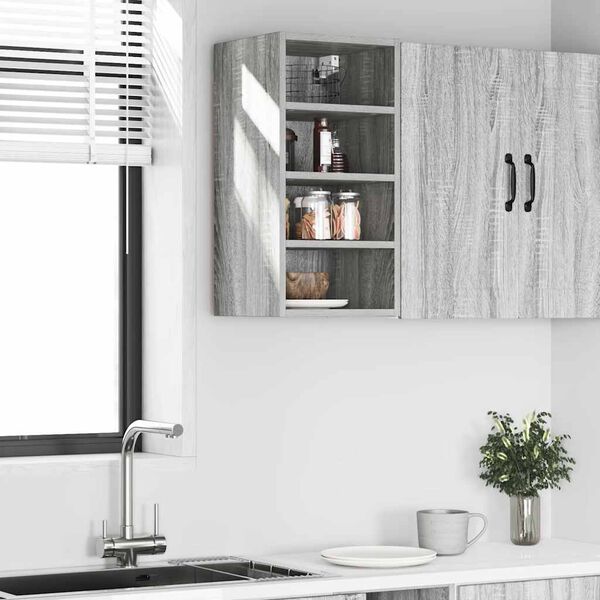 vidaXL Hängeschrank Riga Grau Sonoma 30x29,5x60 cm Holzwerkstoff