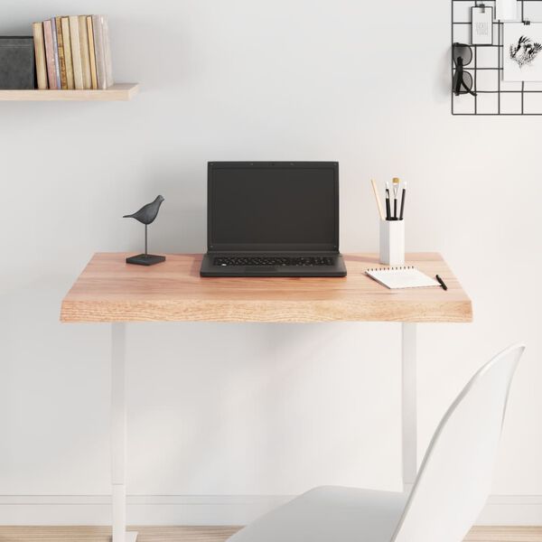 vidaXL Tischplatte 80x50x(2-4) cm Massivholz Behandelt Baumkante