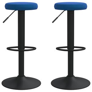 vidaXL Barhocker 2 Stk. Blau Samt