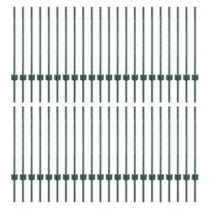 vidaXL Eingebetteter Zaunpfosten 44 Stk. Gr&uuml;n 120 cm