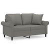 vidaXL 2-Sitzer-Sofa mit Kissen Dunkelgrau 120 cm Stoff