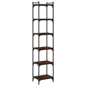 vidaXL B&uuml;cherregal 6 B&ouml;den Braun Eiche-Optik 40x30x188cm Holzwerkstoff