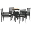 vidaXL Garten Essgruppe 5 stk. Schwarz Poly-Rattan