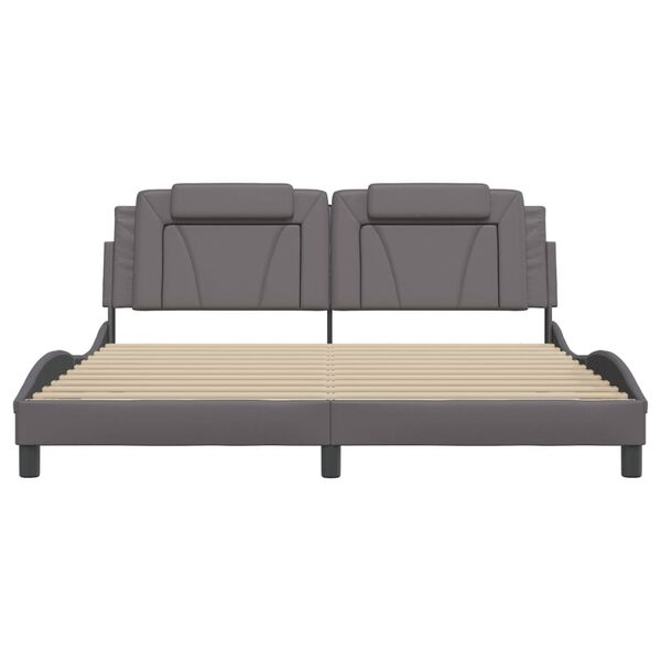 vidaXL Bettgestell "Viana" ohne Matratze Grau 180x200 cm Kunstleder