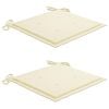 vidaXL Batavia-St&uuml;hle 2 Stk. mit Creme Kissen Teak Massivholz